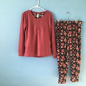 Jessica Simpson Pink Floral Pajama Set